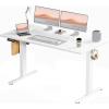 imageSMUG Standing Desk Adjustable Height Electric Sit Stand Up Computer Table 40x24 Inch Ergonomic Rising Modern Lift Motorized Gaming Desktop Workstation for Work Home Office  Rustic BrownModern White