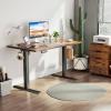 imageSMUG Standing Desk Adjustable Height Electric Sit Stand Up Computer Table 40x24 Inch Ergonomic Rising Modern Lift Motorized Gaming Desktop Workstation for Work Home Office  Rustic BrownRustic Brown