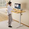 imageSMUG Standing Desk Adjustable Height Electric Sit Stand Up Computer Table 40x24 Inch Ergonomic Rising Modern Lift Motorized Gaming Desktop Workstation for Work Home Office  Rustic BrownOak