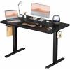 imageSMUG Standing Desk Adjustable Height Electric Sit Stand Up Computer Table 40x24 Inch Ergonomic Rising Modern Lift Motorized Gaming Desktop Workstation for Work Home Office  Rustic BrownModern Black