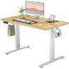 imageSMUG Standing Desk Adjustable Height Electric Sit Stand Up Computer Table 40x24 Inch Ergonomic Rising Modern Lift Motorized Gaming Desktop Workstation for Work Home Office  Rustic BrownNatural