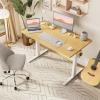 imageSMUG Standing Desk Adjustable Height Electric Sit Stand Up Computer Table 40x24 Inch Ergonomic Rising Modern Lift Motorized Gaming Desktop Workstation for Work Home Office  Rustic BrownOak