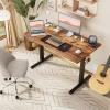 imageSMUG Standing Desk Adjustable Height Electric Sit Stand Up Computer Table 40x24 Inch Ergonomic Rising Modern Lift Motorized Gaming Desktop Workstation for Work Home Office  Rustic BrownRustic Brown
