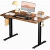 imageSMUG Standing Desk Adjustable Height Electric Sit Stand Up Computer Table 40x24 Inch Ergonomic Rising Modern Lift Motorized Gaming Desktop Workstation for Work Home Office  Rustic BrownRustic Brown