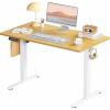 imageSMUG Standing Desk Adjustable Height Electric Sit Stand Up Computer Table 40x24 Inch Ergonomic Rising Modern Lift Motorized Gaming Desktop Workstation for Work Home Office  Rustic BrownOak
