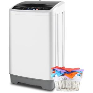 imageNictemaw Portable Washing Machine 178Lbs Full Automatic Portable Washer with 10 Programs ampamp 8 Water Levels Compact Laundry Washer and Dryer Combo with Drain Pump Energy Saving for ApartmentDormRVLight Grey