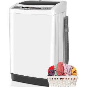 image:imageNictemaw Portable Washing Machine 178lbs Full Automatic Portable Washer Builtin Drain Pump 24 CuFt Compact Laundry Washer with 10 Programs 8 Water Levels LED Display for Apartment Dorms Rv