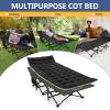 image:imageNictemaw Camping Bed for Adults with Mattress 900lbs Double Layer Oxford Camping Cots Lightweight Stable Durable Portable Bed with Carrying Bag Black amp Green Stripes