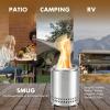 image:imageSmug Table Fire Pit Smokeless Fireplace with Carrying Bag 7inches Outdoor Fireplace with Stand Portable Stove Tabletop Smores Fire Pits for Patio Camping Argent