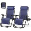image:imageSmug Folding Zero Gravity Chair Set of 2 Outdoor Lounge Chairs Portable Reclining Camping Chair with Adjustable Pillow and Cup Holder Trays for Patio Garden Lawn Beach Blue