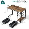 image:imageSmug Computer Desk with Storage Drawers Small Office Desk Modern Simple Study Writing Table for Home Bedroom Spacious 40X24 Desktop with 2Tier Drawer RustRust Brown