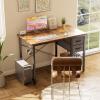 image:imageSmug Computer Desk with Storage Drawers Small Office Desk Modern Simple Study Writing Table for Home Bedroom Spacious 40X24 Desktop with 2Tier Drawer RustRust Brown