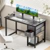 image:imageSmug Computer Desk with Storage Drawers Small Office Desk Modern Simple Study Writing Table for Home Bedroom Spacious 40X24 Desktop with 2Tier Drawer Black
