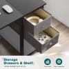 image:imageSmug Computer Desk with Storage Drawers Small Office Desk Modern Simple Study Writing Table for Home Bedroom Spacious 40X24 Desktop with 2Tier Drawer Black