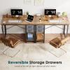 image:imageSmug Computer Desk with Storage Drawers Small Office Desk Modern Simple Study Writing Table for Home Bedroom Spacious 40X24 Desktop with 2Tier Drawer RustRust Brown