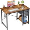 image:imageSmug Computer Desk with Storage Drawers Small Office Desk Modern Simple Study Writing Table for Home Bedroom Spacious 40X24 Desktop with 2Tier Drawer RustRust Brown
