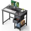 image:imageSmug Computer Desk with Storage Drawers Small Office Desk Modern Simple Study Writing Table for Home Bedroom Spacious 40X24 Desktop with 2Tier Drawer Black