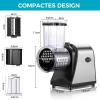 image:imageMeykey Electric Vegetable Cutter 250W Electric Vegetable and Fruit Grater Electric Cheese Grater 5 Blades Large Caliber Improved Electric Vegetable CutterL