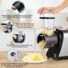 image:imageNictemaw Vegetable Slicer Electric Stainless Steel 250 W Vegetable Grater Multi Kitchen Grater with 5 Blades and Large Filling Slot for Fruit Vegetables Cheese and Daily Use