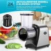 image:imageNictemaw Vegetable Slicer Electric Stainless Steel 250 W Vegetable Grater Multi Kitchen Grater with 5 Blades and Large Filling Slot for Fruit Vegetables Cheese and Daily Use