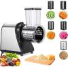image:imageMeykey Electric Vegetable Cutter 250W Electric Vegetable and Fruit Grater Electric Cheese Grater 5 Blades Large Caliber Improved Electric Vegetable CutterL