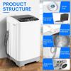 image:imageNictemaw Portable Washing Machine 178Lbs Portable Washer 24 Cuft Full Automatic Compact Laundry Washer with 10 Programs 8 Water Levels Builtin Drain Pump Energy Saving for Apartment Home RVsLight Grey