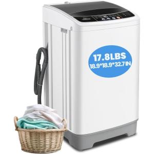 image:imageNictemaw Portable Washing Machine 178Lbs Portable Washer 24 Cuft Full Automatic Compact Laundry Washer with 10 Programs 8 Water Levels Builtin Drain Pump Energy Saving for Apartment Home RVsLight Grey